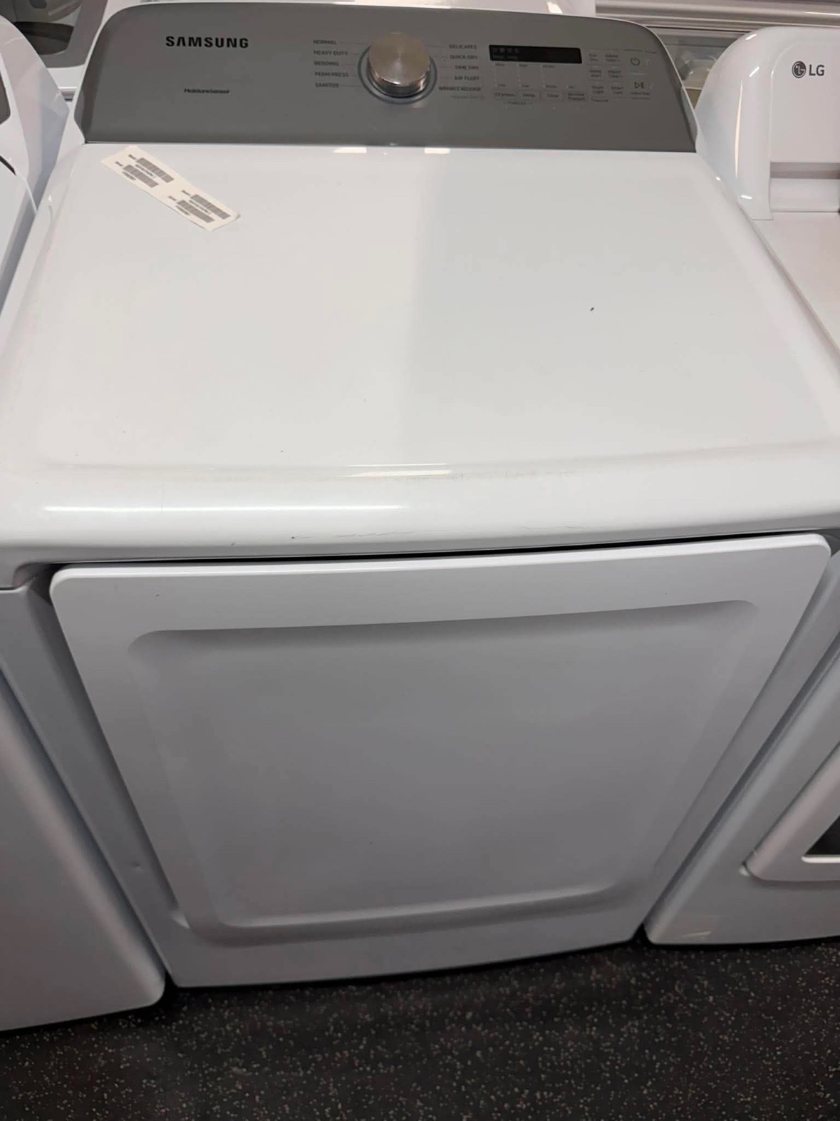 Samsung dryer with Moisture Sensor, close-up