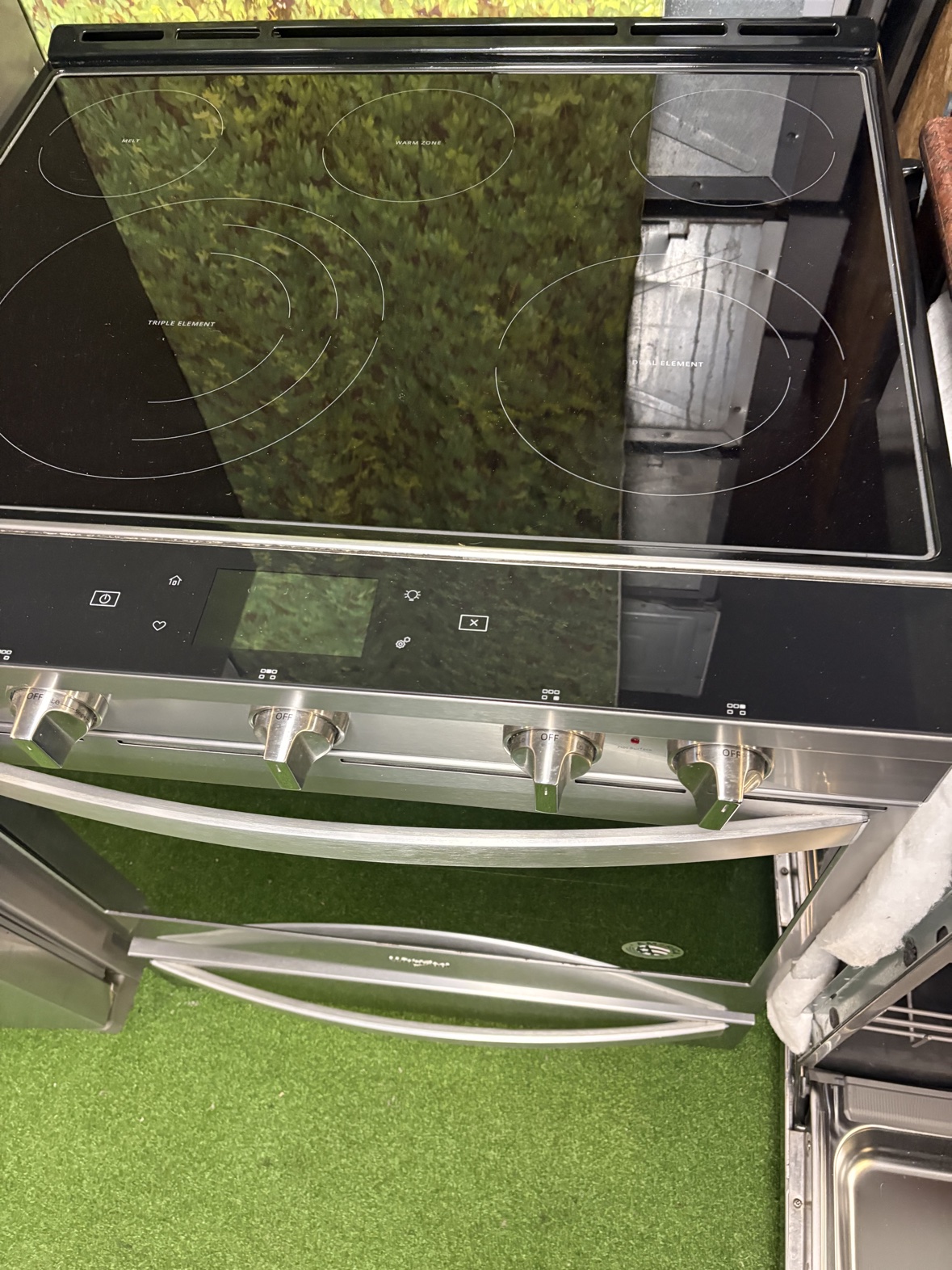 Whirlpool range cooktop viewed from above