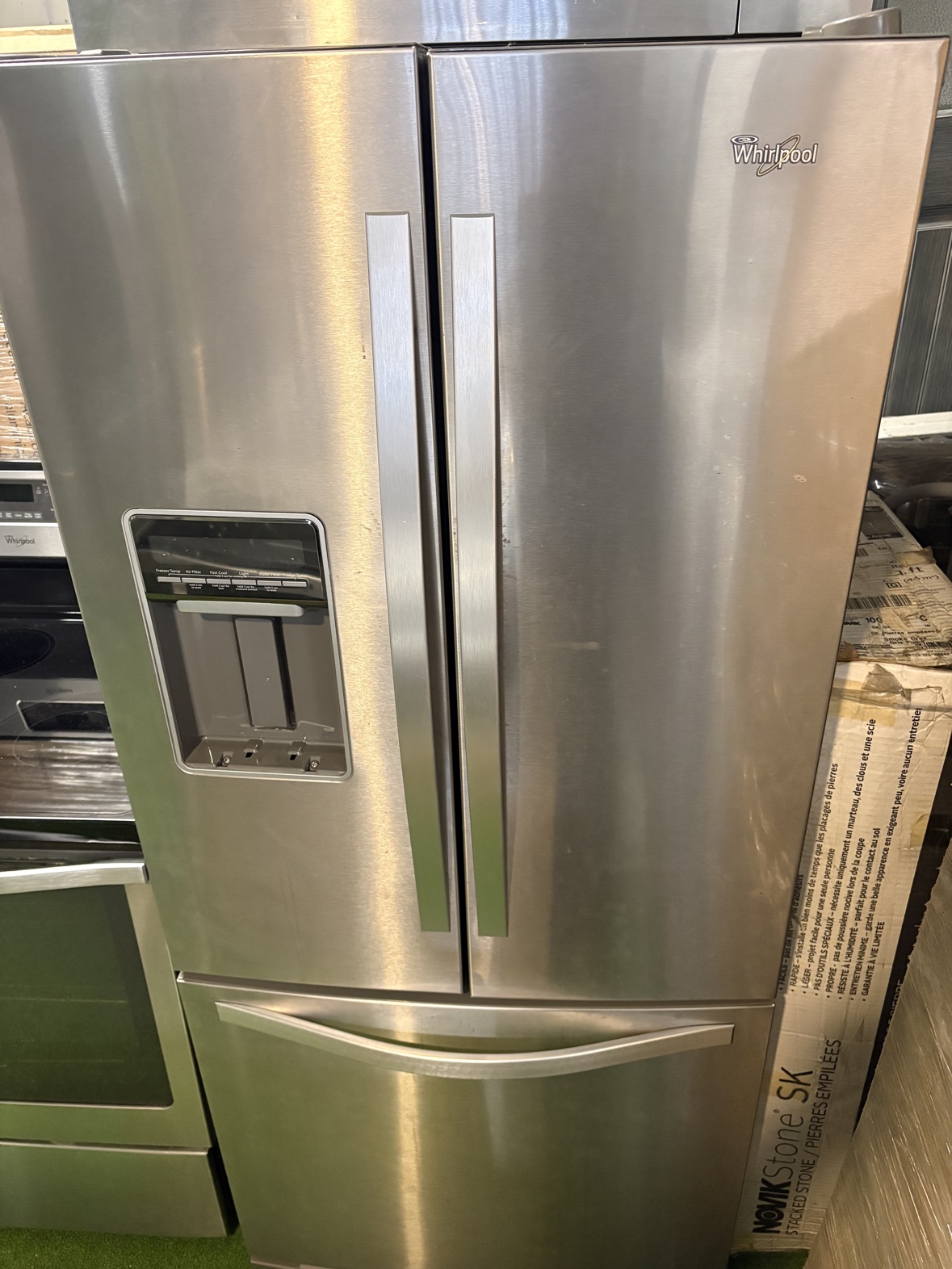 Whirlpool 30-inch French door refrigerator, front view